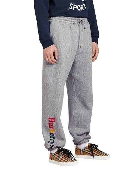 burberry rainbow embroidered logo cotton sweatpants|Burberry Men's Rainbow Embroidered Track Pants .